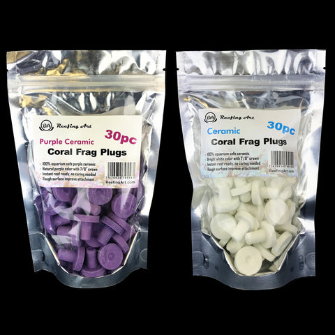 Reefing Art Ceramic Coral Frag Plugs 30 Pack Tiles for SPS LPS