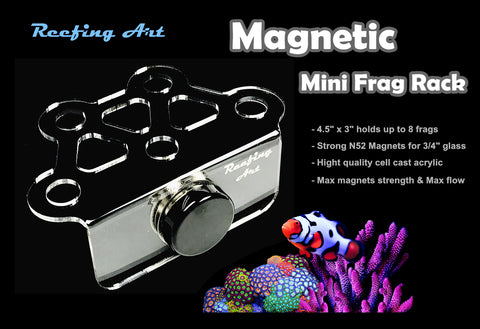 Reefing Art Magnetic Coral Frag Rack Strongest N52 Magnets holds up to 41 Plugs